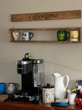 You Are Here Mug Rack – XL Wood Coffee Mug Display Shelf | Holds 16–72 Mugs